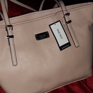 Baby pink nine west leather purse